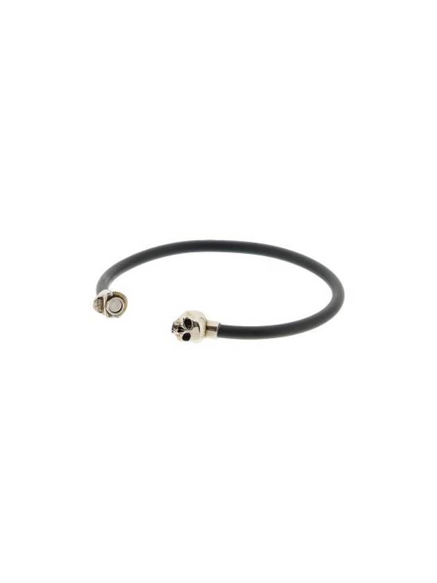 Silver Skull Lover Bracelet Black - ALEXANDER MCQUEEN - BALAAN 4