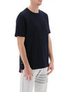 Men's Center Back Striped Short Sleeve T-Shirt Navy - THOM BROWNE - BALAAN 4