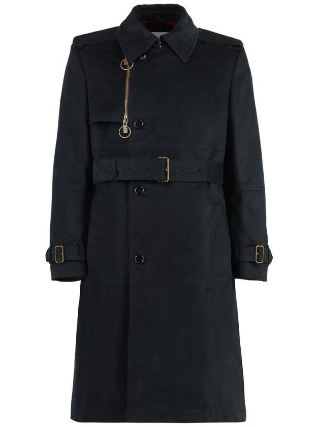 Long Cotton Nylon Trench Coat Black - BURBERRY - BALAAN 2