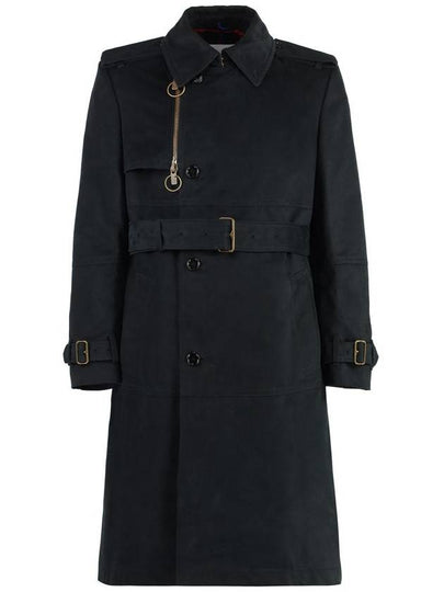 Long Cotton Nylon Trench Coat Black - BURBERRY - BALAAN 2