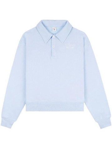 Print Cotton Long Sleeve PK Shirt Blue - SPORTY & RICH - BALAAN 1