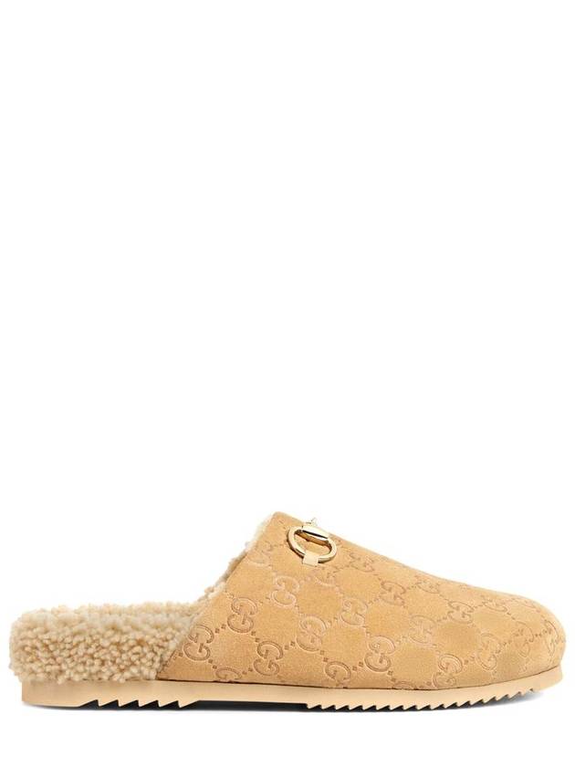 GG Horsebit Suede Mule Beige - GUCCI - BALAAN 2