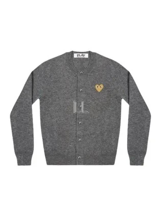 Gold Heart Wappen Wool Cardigan Grey - COMME DES GARCONS - BALAAN 2