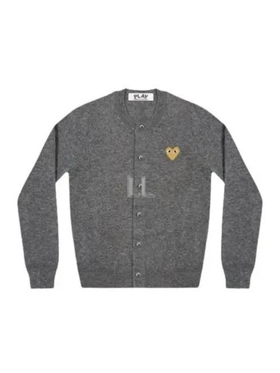 Gold Heart Wappen Wool Cardigan Grey - COMME DES GARCONS - BALAAN 2