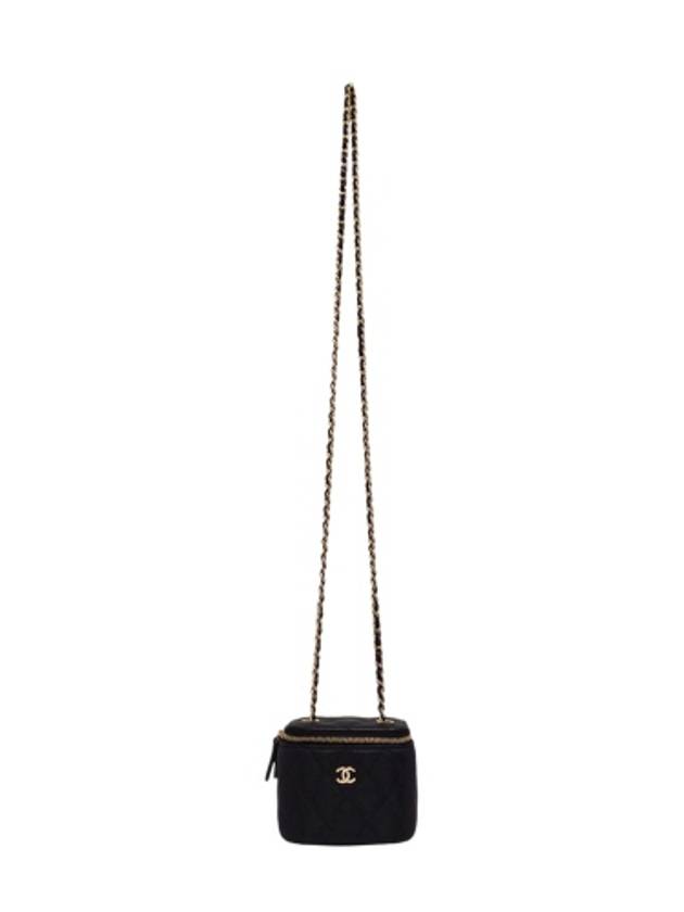 AP1340 Black Caviar Skin Vanity Gold Mini Chain Cross Bag - CHANEL - BALAAN 5