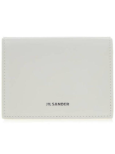 Logo Tri-Fold Leather Half Wallet White - JIL SANDER - BALAAN 2