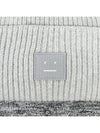 Face Patch Ribbed Wool Beanie Grey - ACNE STUDIOS - BALAAN 6