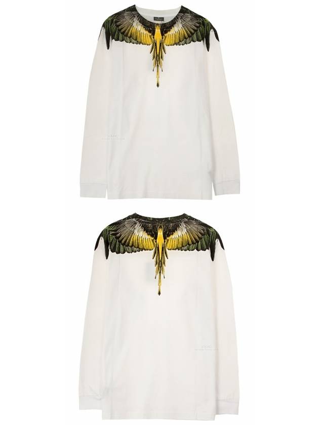 Yellow Wing Printing Long Sleeve T-Shirt White - MARCELO BURLON - BALAAN 6