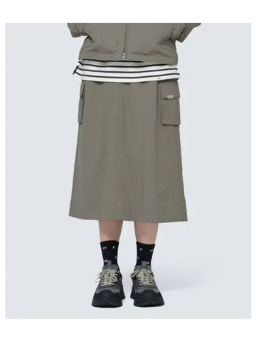 Cample Women s Cargo Skirt S24FWCSK17 Dark Khaki - SNOW PEAK - BALAAN 1