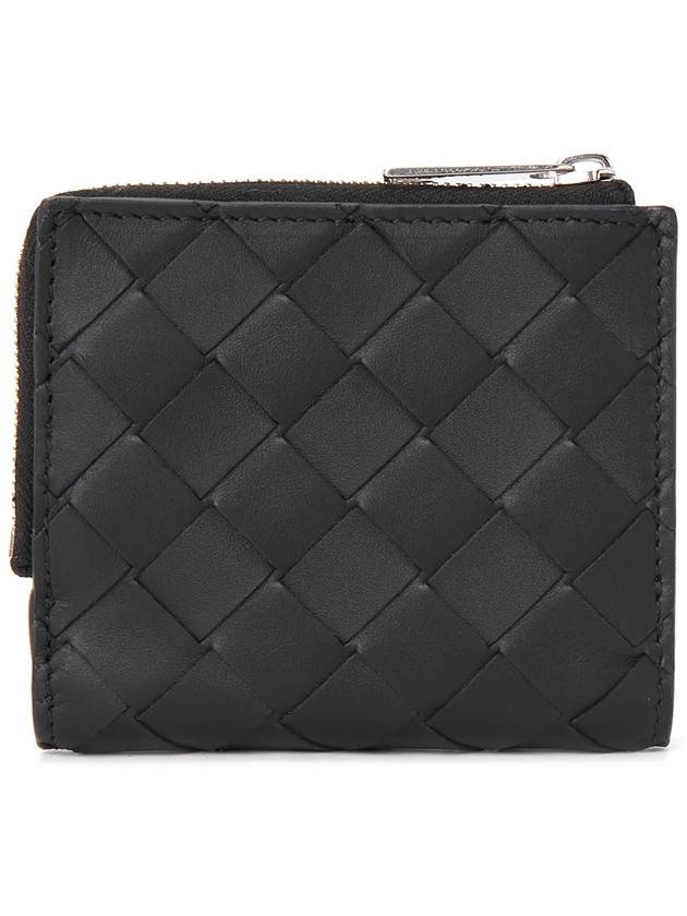 Intrecciato Bifold Calfskin Half Wallet Black - BOTTEGA VENETA - BALAAN 3