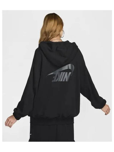 Sportswear Oversized Full Zip French Terry Hoodie W Black Anthracite FV7516 010 - NIKE - BALAAN 1