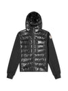 Grenoble Logo Patch Hood Padding Mix Jacket Black - MONCLER - BALAAN.