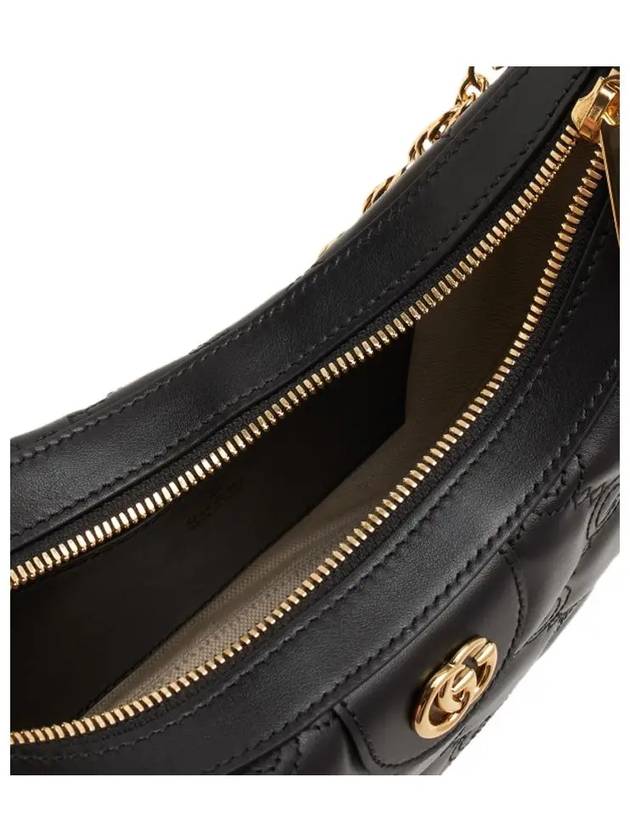 GG Matelasse Half Moon Small Shoulder Bag Black - GUCCI - BALAAN 5