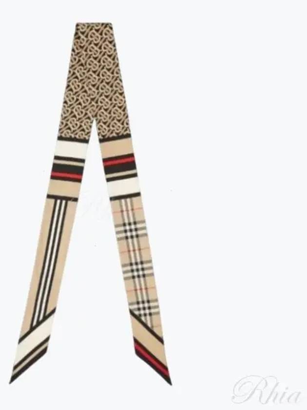 Montage Print Silk Skinny Scarf Archive Beige - BURBERRY - BALAAN 2