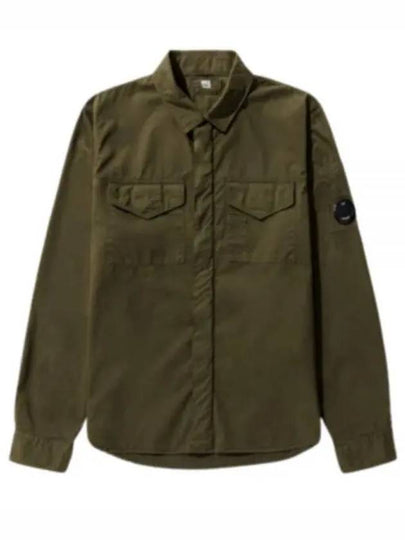 Lens Wappen Gabardine Overshirt Zip Up Jacket Ivy Green - CP COMPANY - BALAAN 2