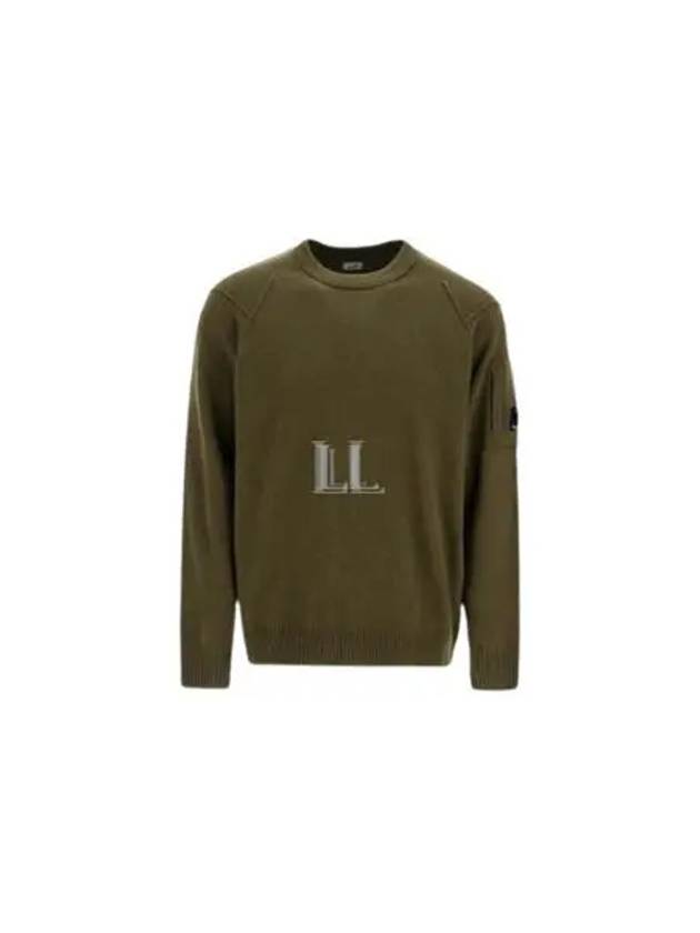 Lambswool GRS Crew Neck Knit Top Green - CP COMPANY - BALAAN 2