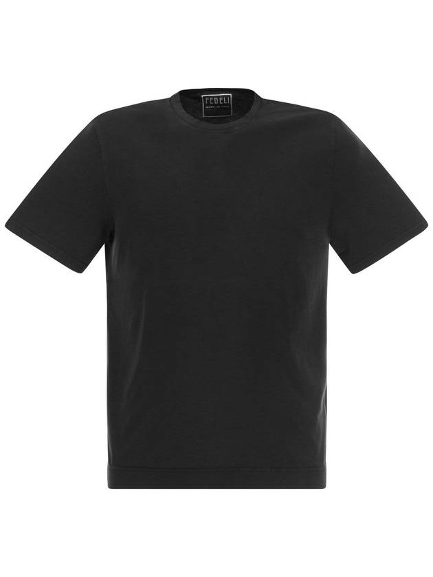 Crew-neck cotton T-shirt - FEDELI - BALAAN 1