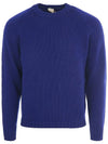 Men’s Merino Wool Knit Top Blue - TEN C - BALAAN 2