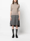 Fine Merino 4 Bar Relaxed Short Sleeve Turtleneck Brown - THOM BROWNE - BALAAN 3