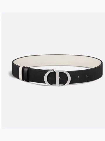 30 Montaigne Reversible Belt White Black - DIOR - BALAAN 1