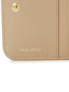 Matelasse Logo Zip Around Half Wallet Sand Beige - MIU MIU - BALAAN 9