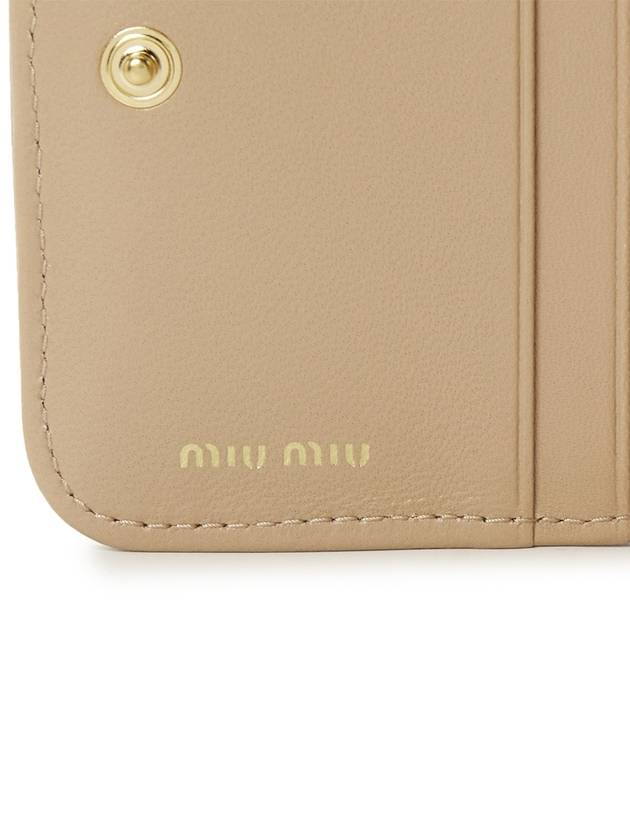 Matelasse Logo Zip Around Half Wallet Sand Beige - MIU MIU - BALAAN 9