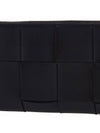 Intrecciato Zipper Around Long Wallet Black - BOTTEGA VENETA - BALAAN 7