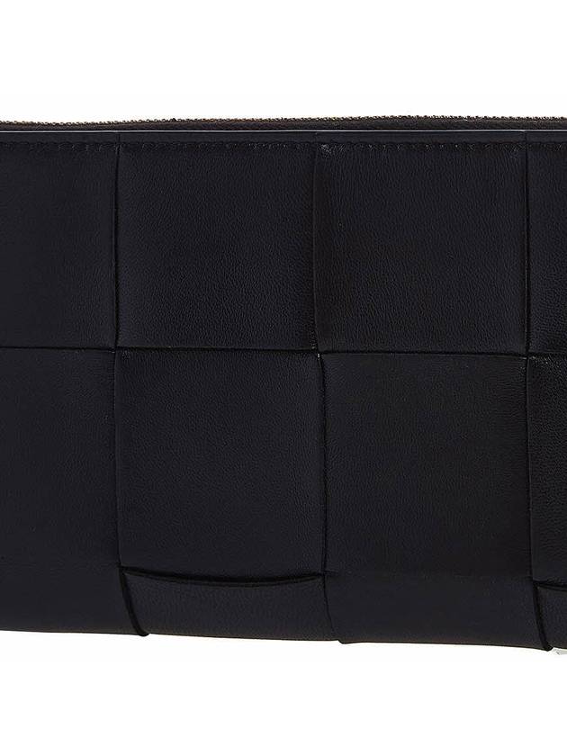 Intrecciato Zipper Around Long Wallet Black - BOTTEGA VENETA - BALAAN 7