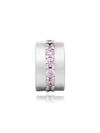 Pink Sparkling Row Clip Bracelet Charm Silver - PANDORA - BALAAN 2