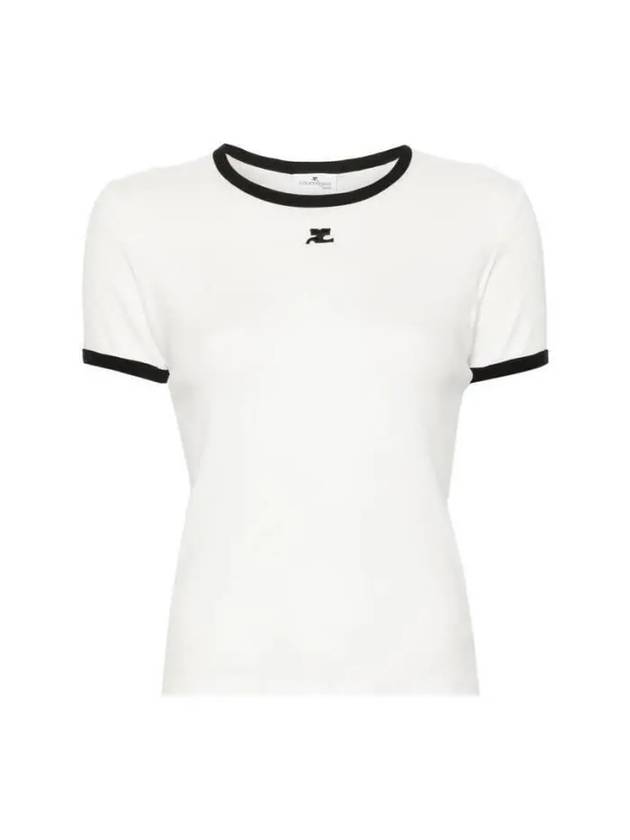 Contrast Signature Short Sleeve T-Shirt White - COURREGES - BALAAN 2