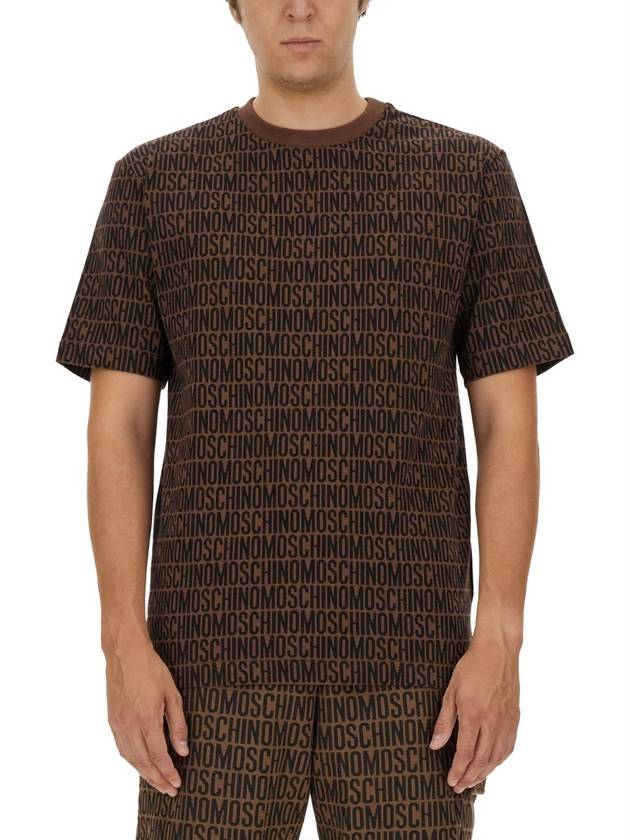 Short Sleeve TShirt Brown - MOSCHINO - BALAAN 2