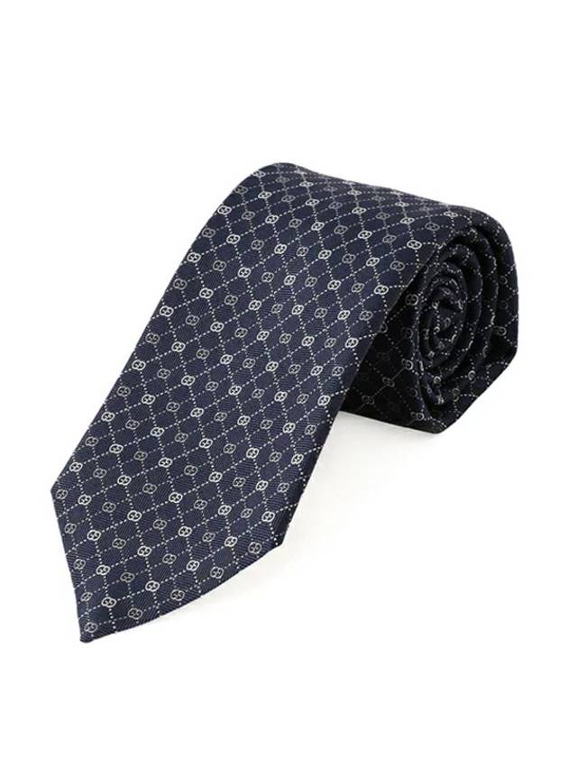 GG Dot Pattern Silk Tie Navy - GUCCI - BALAAN 2