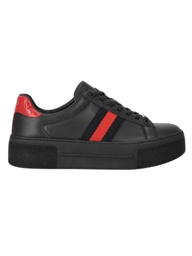 Ace Platform Leather Low-Top Sneakers Black - GUCCI - BALAAN 1