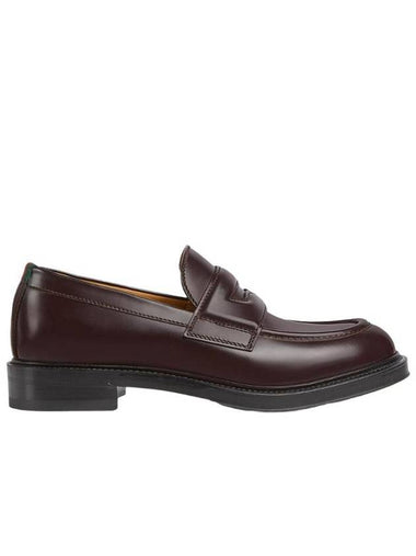 Web Leather Loafer Bordeaux - GUCCI - BALAAN 1