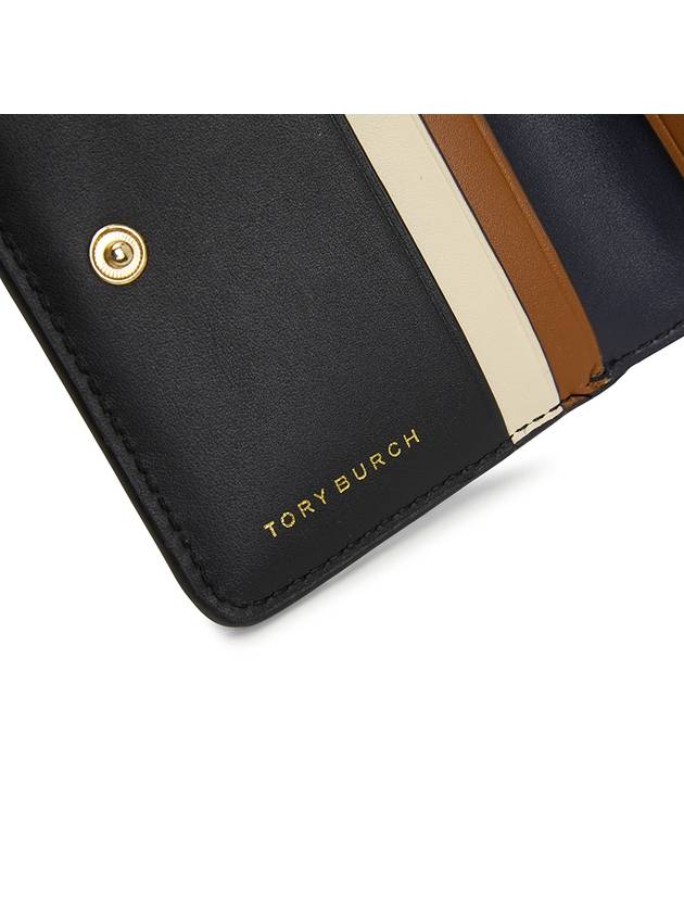 Robinson Logo Plaque Half Wallet Black - TORY BURCH - BALAAN 7