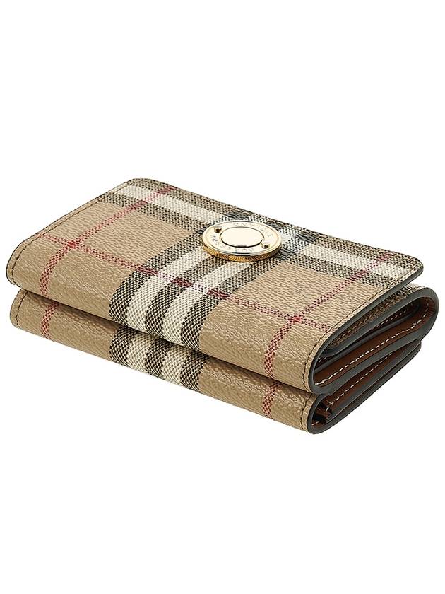 Vintage Check Leather Small Folding Wallet Archive - BURBERRY - BALAAN 5