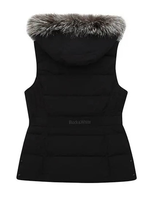 Fox Trimmed Vest 1003LXWNBLACK - BLACK&WHITE - BALAAN 2