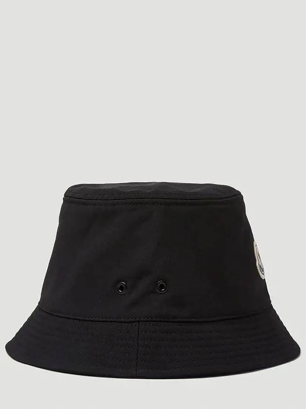 Logo Patch Canvas Bucket Hat Black - MONCLER - BALAAN 3