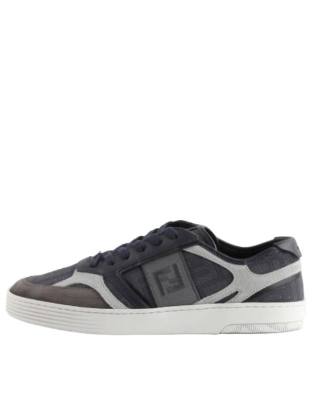 Step Leather Low Top Sneakers Blue - FENDI - BALAAN 2