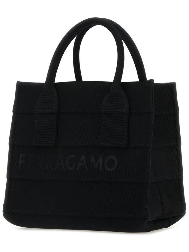 Logo Signature Tote Beach Bag Black - SALVATORE FERRAGAMO - BALAAN 3