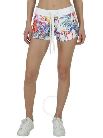 Moschino Ladies White Floral Print Double Question Mark Shorts, Size X-Small - MOSCHINO - BALAAN 1