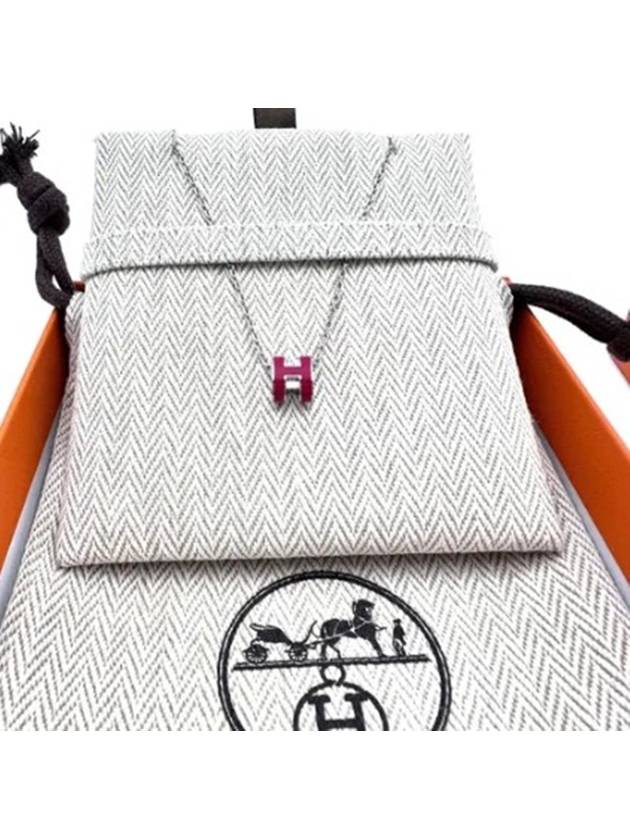 Mini Pop H Pendant Necklace Silver - HERMES - BALAAN 4