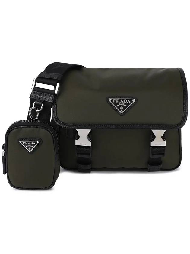 Triangle Logo Re-Nylon Saffiano Leather Cross Bag Tundra - PRADA - BALAAN 7