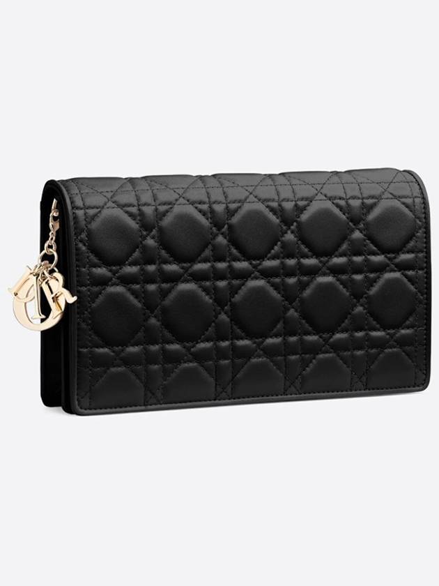 Lady Cannage Lambskin Chain Pouch Bag Black - DIOR - BALAAN 3