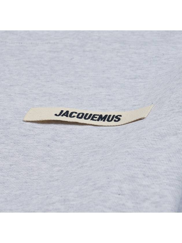 Le Gros Grain Logo Short Sleeve T-Shirt Grey - JACQUEMUS - BALAAN 6