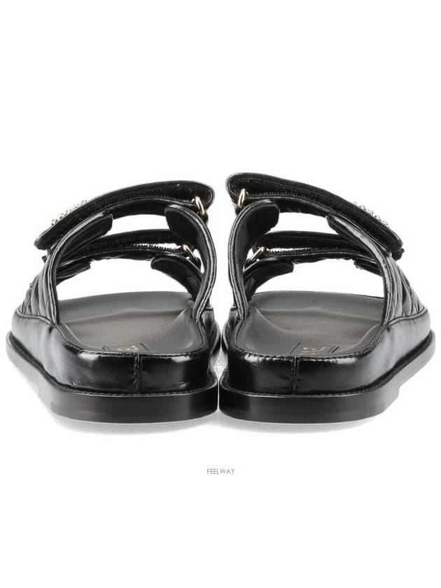 CC Logo Velcro Sandals Black - CHANEL - BALAAN 7