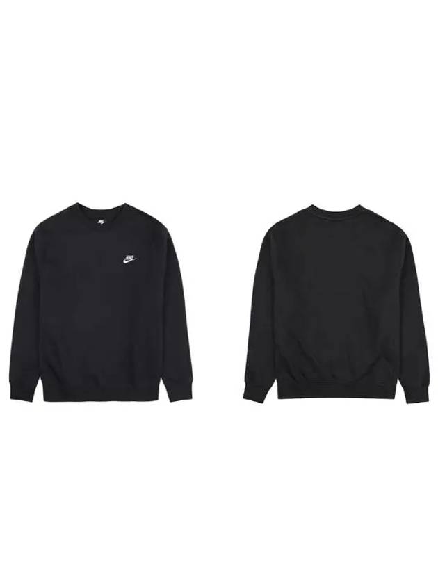 Sportswear Men's Club Fleece Crew Sweatshirt Black - NIKE - BALAAN 6