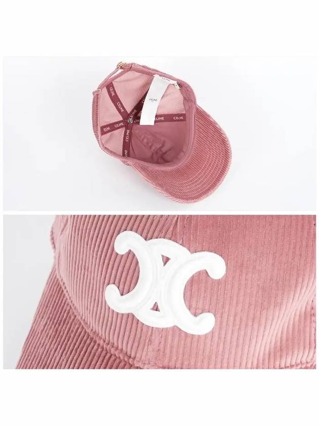 Triomphe Corduroy Ball Cap Rose Poudré - CELINE - BALAAN 5