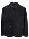 Cotton Poplin Bee Embroidery Long Sleeve Shirt Black - DIOR - BALAAN 2