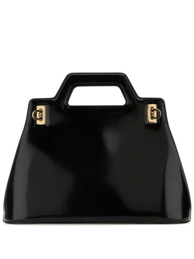 Wanda Brushed Leather Tote Bag Black - SALVATORE FERRAGAMO - BALAAN 2